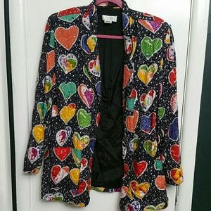 Sandy Starkman Sequin Heart Blazer